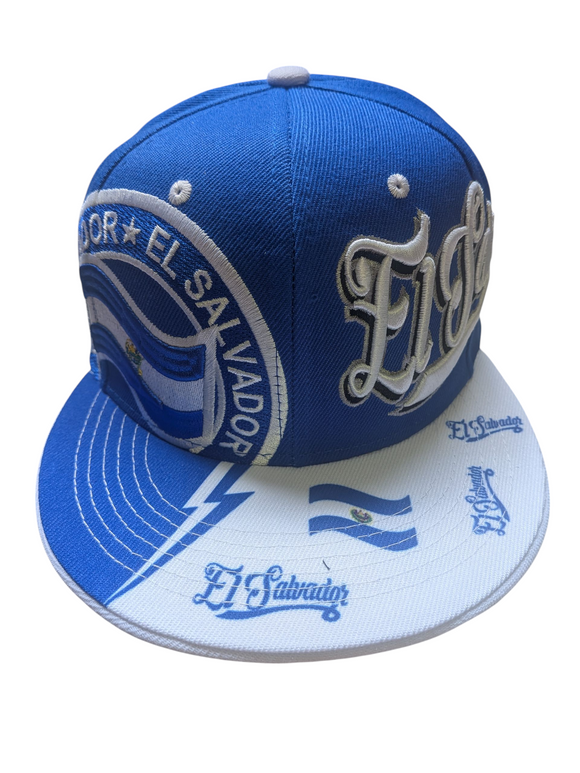 El Salvador Flag Thunder Style Royal Blue Snapback Hat