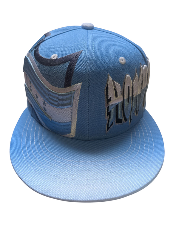 Honduras Flag Graffiti Style Sky Blue Snapback Hat