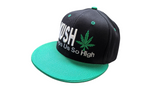 Kush Cannabis Marijuana Leaf Embroidered Black/Green Snapback Hat