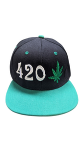 Cannabis Marijuana Leaf 420 Embroidered Snapback Hat