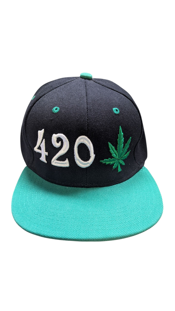 Cannabis Marijuana Leaf 420 Embroidered Snapback Hat