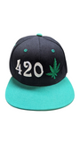 Cannabis Marijuana Leaf 420 Embroidered Snapback Hat