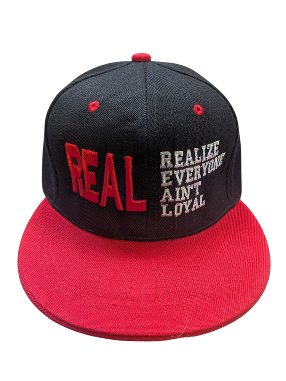 REAL (Realize Everyone Ain't Loyal ) Black/Red Two Tone Snapback
