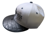 Only God Can Judge Me Snake Skin Brim Texture White/Black Flat Bill Snapback Hat