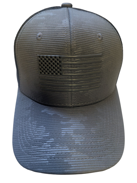 US Flag Tactical Mesh Back Charcoal Baseball Cap