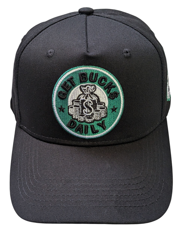 Get Bucks Daily Black Baseball Cap