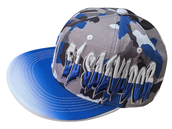 El Salvador Flag Graffiti Style Camouflage Snapback Hat