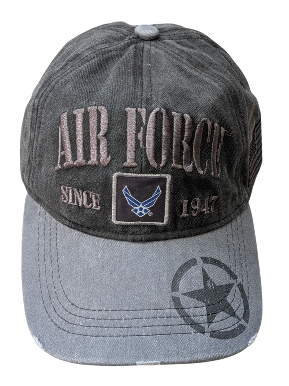 US Air Force Retro Zero Dark Pigmented Black Baseball Cap