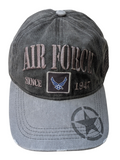 US Air Force Retro Zero Dark Pigmented Black Baseball Cap