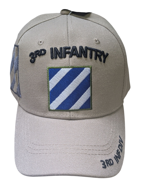 US Military 3rd Infantry Division Khaki Baseball Hat Cap
