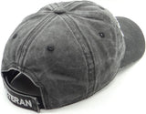 US Military Disabled Vietnam Veteran Pigment Washed Black Baseball Hat Cap