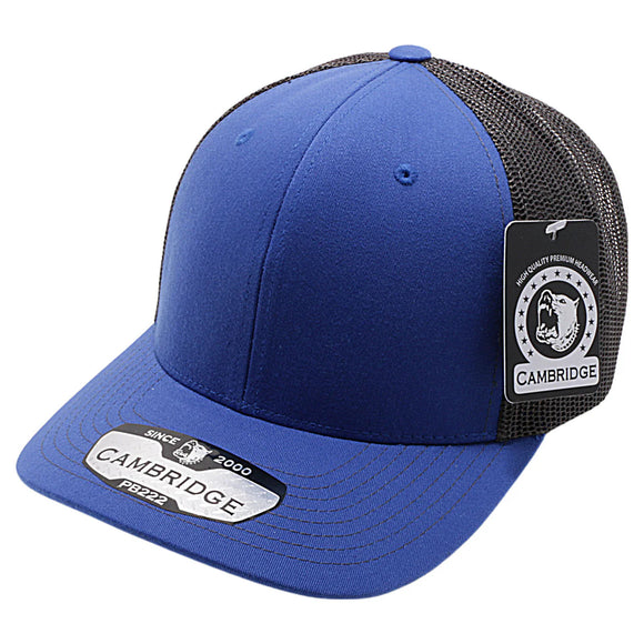 Cambridge Mesh Back Trucker Hat Cap (Blue/Black)