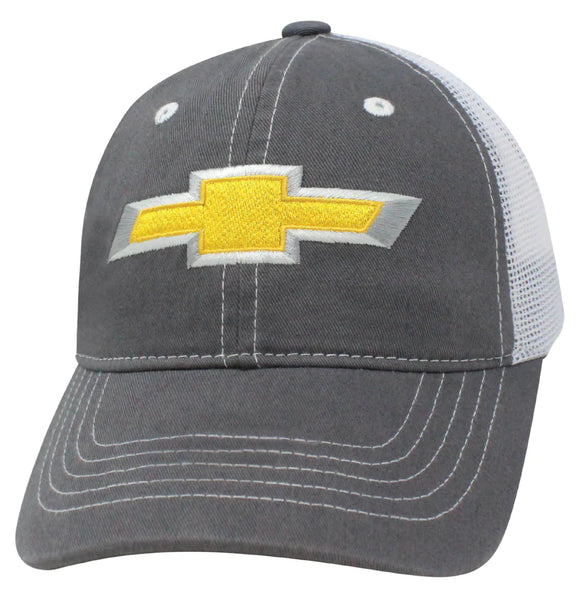 Chevrolet Logo Grey/Gold Auto Mesh Hat Cap