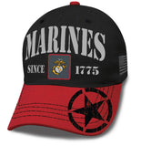 US Marines Since 1755 Retro Zero Dark Black/Red Baseball Cap