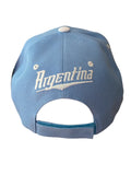 Argentina Flag Under Brim Sky Blue/White Baseball Hat Cap back view