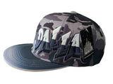 Dallas City Name Graffiti Style Snapback Cap angled view