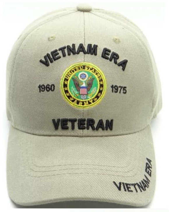 US Military Vietnam Era Khaki Adjustable Baseball Hat Cap