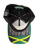 Jamaica Flag Under Brim Black/Green Baseball Hat Cap - under brim detail