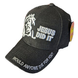 Jesus Did it Christian Baseball Hat Cap (Denim Black)