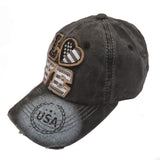 USA Love Heart Design Pigment Vintage Cotton Black Baseball Hat