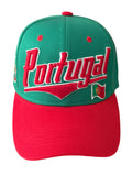 Portugal Flag Under Brim Green/Red Baseball Hat Cap - front view