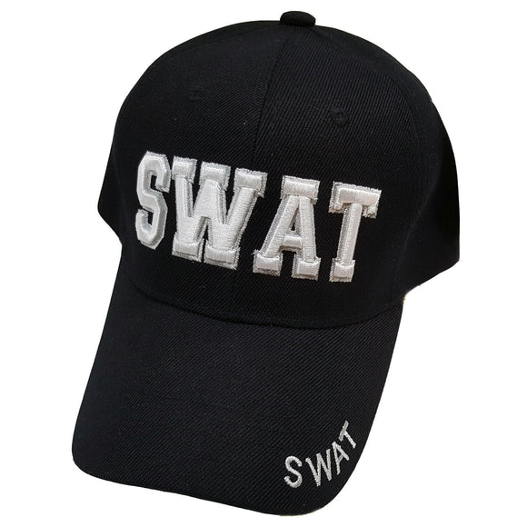 SWAT Embroidered Black Baseball Cap