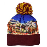 Cleveland City Theme Winter Picture Pom Cuffed Knit Beanie Skull Cap