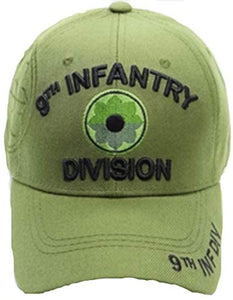 US Military 9th Infantry Division Olive Adjustable Baseball Hat Cap