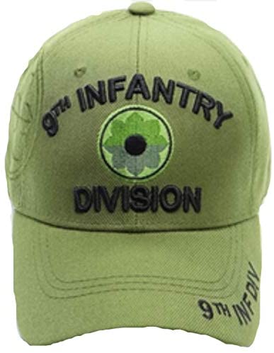US Military 9th Infantry Division Olive Adjustable Baseball Hat Cap