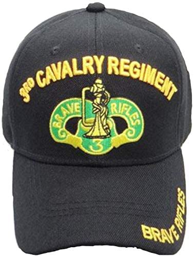 US Military 3rd Cavalry Regiment Black Adjustable Baseball Hat Cap