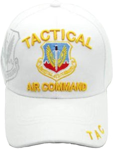 US Military Tactical Air Command White Adjustable Baseball Hat Cap