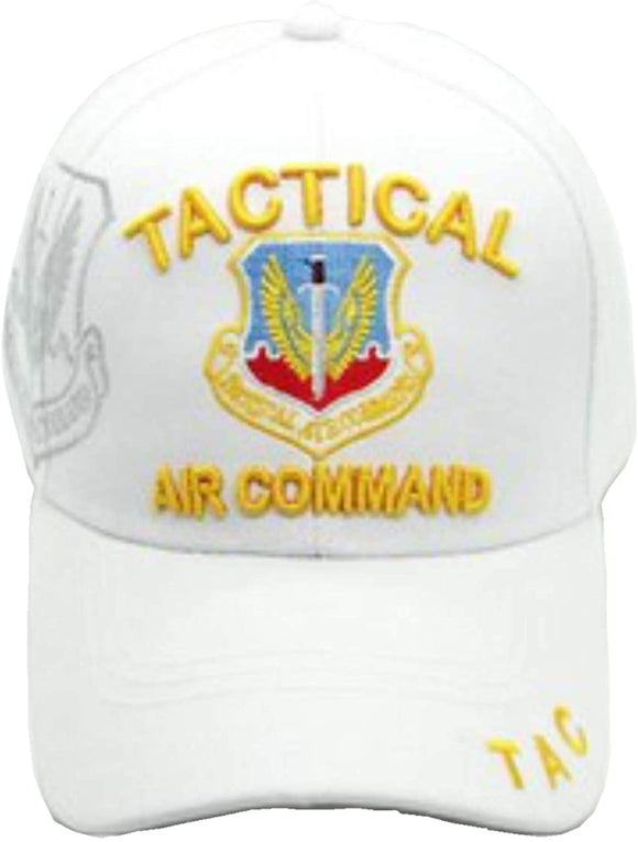 US Military Tactical Air Command White Adjustable Baseball Hat Cap