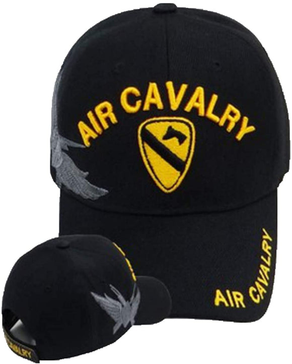 US Military Air Cavalry Black Adjustable Baseball Hat Cap