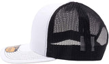 Cambridge Mesh Back Trucker Hat Cap (White/Black)