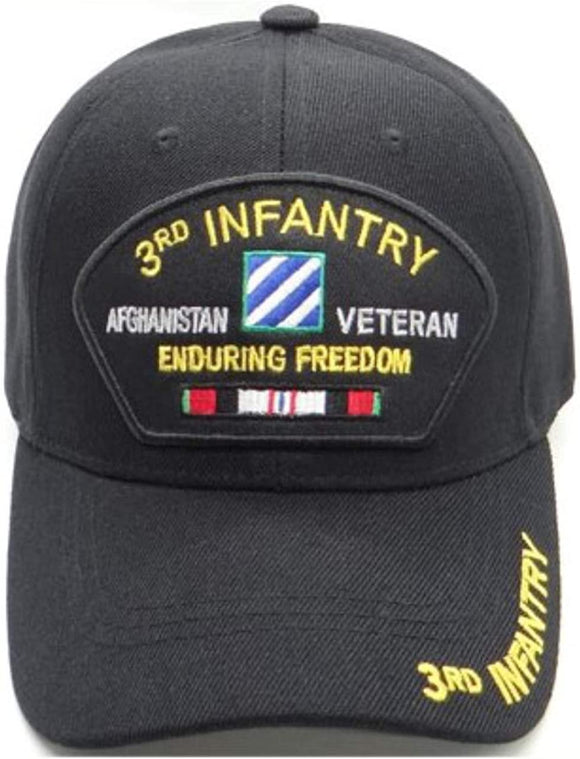 3rd Infantry Afghanistan Veteran Enduring Freedom Ribbon Baseball Hat Cap Black