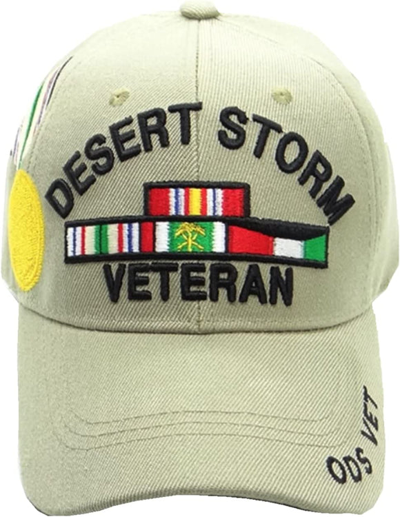 US Military Desert Storm Veteran ODS Beige Baseball Hat Cap
