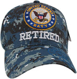 US Military Navy Retired Digital Blue Camouflage Adjustable Baseball Hat Cap