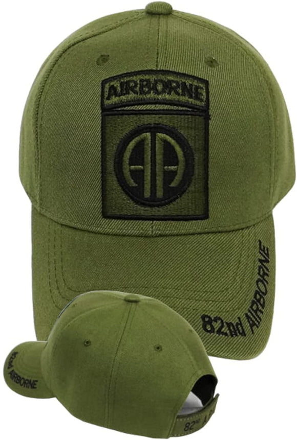 US Military 82nd Airborne Logo Olive Adjustable Baseball Hat Cap