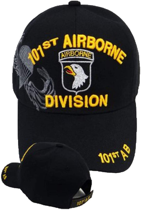 US Military 101st Airborne Division Black Adjustable Baseball Hat Cap