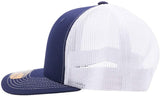 Cambridge Mesh Back Trucker Hat Cap (Navy/White)