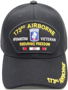 173rd Infantry Afghanistan Veteran Enduring Freedom Ribbon Baseball Hat Cap Black