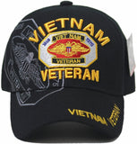 US Military Vietnam Veteran 1959 – 1975 Black Adjustable Baseball Hat Cap