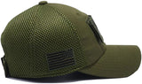 US Flag Detachable Patch Micro Soft Mesh Baseball Hat Cap (Olive)