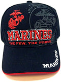 US Military Marines The Few, The Proud Black/Red Adjustable Baseball Hat Cap