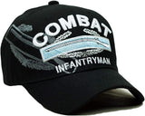 US Military Combat Infantry Black Adjustable Baseball Hat Cap