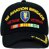 US Military 1st Aviation Brigade Vietnam Veteran Black Baseball Hat Cap