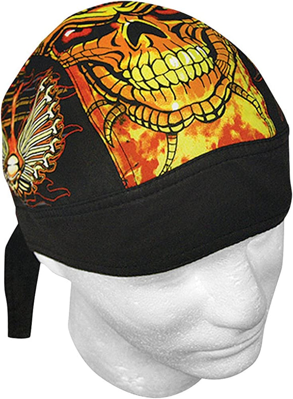 thumbnail interactive-video image 1 of Biker Headwrap Danbanna Deluxe Du-Rag Cap Doo Rag Bandana By Mdream Sacred Heardbreak 1 of 9