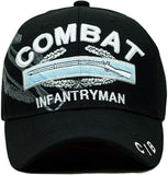 US Military Combat Infantry Black Adjustable Baseball Hat Cap