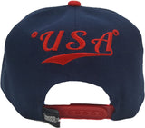 USA Flash Style Snapback Cap (Blue/Red)