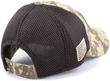 US Flag Detachable Patch Micro Soft Mesh Baseball Hat Cap (Desert Digital Camouflage)